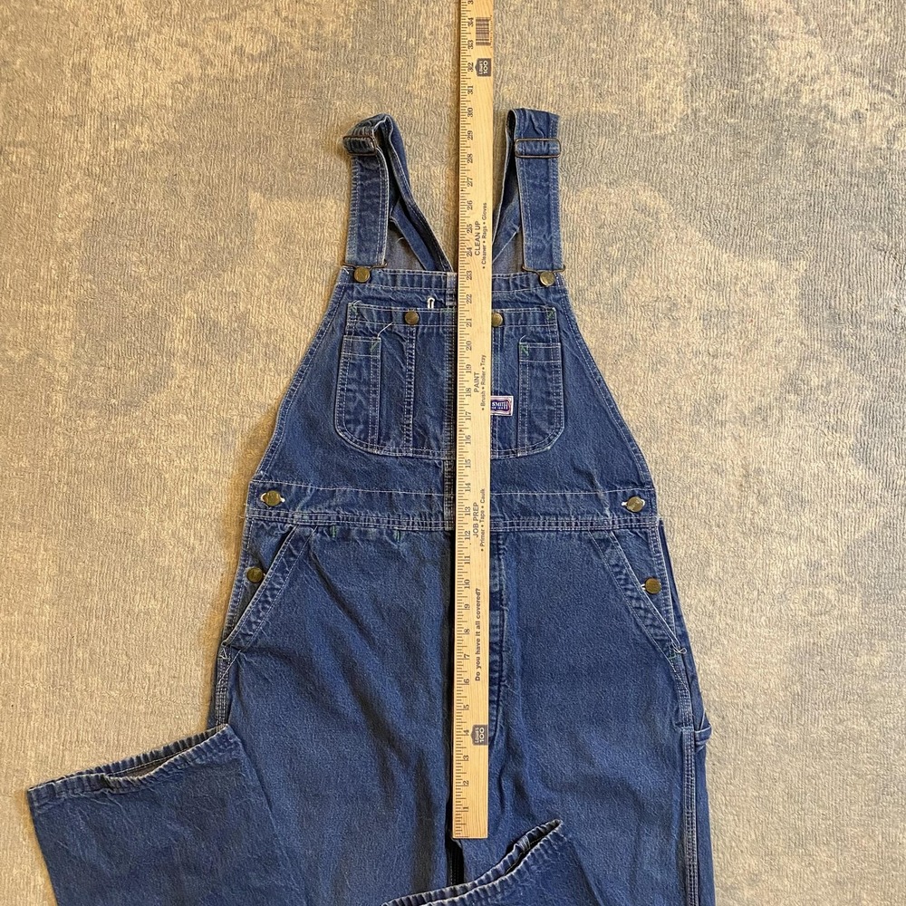 Big Smith Overalls Mens 40x32 Blue Denim Bib Made In USA Workwear Carpenter - Picture 5 of 13